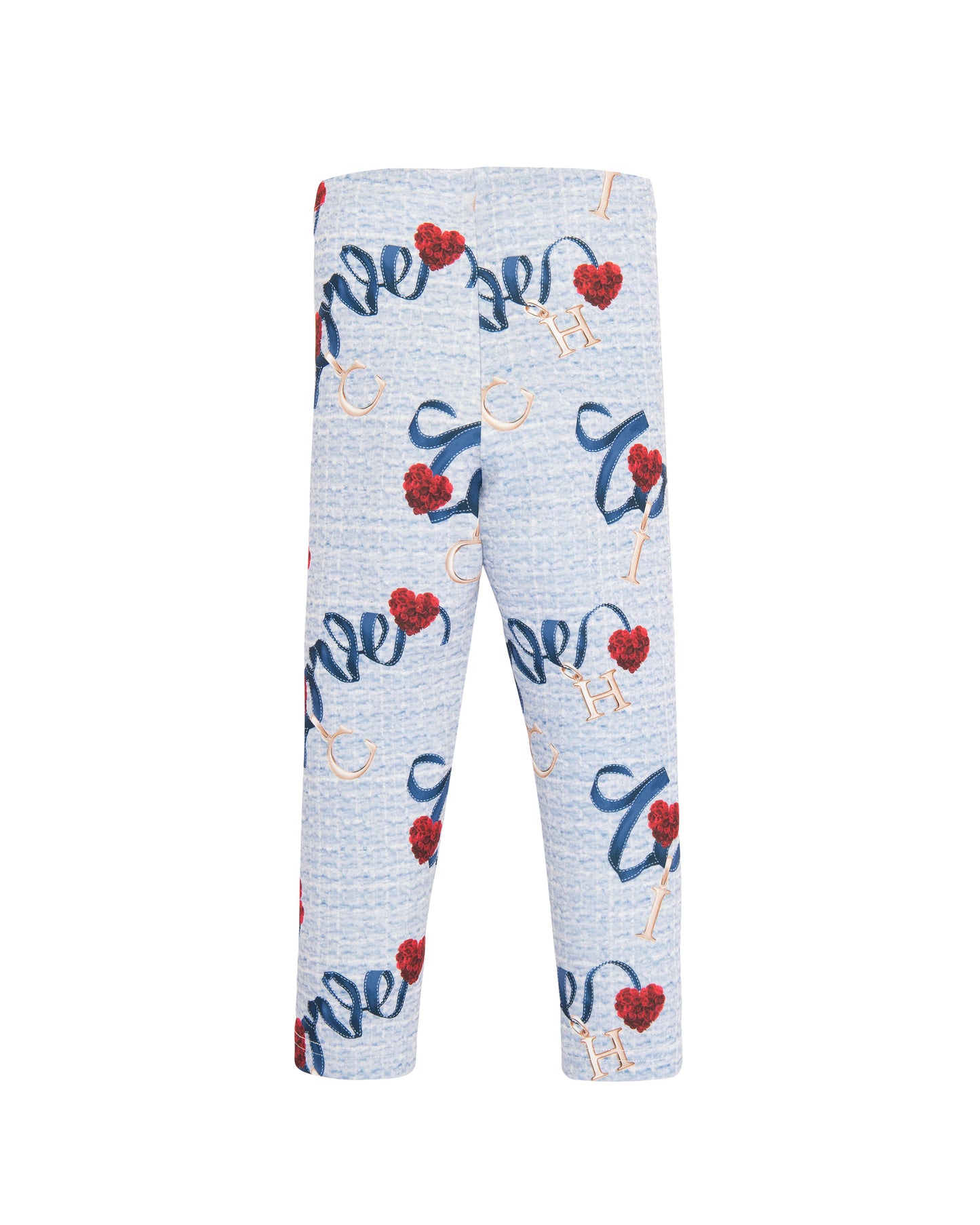 Balloon Chic Girl's Light Blue Love Cotton Leggings