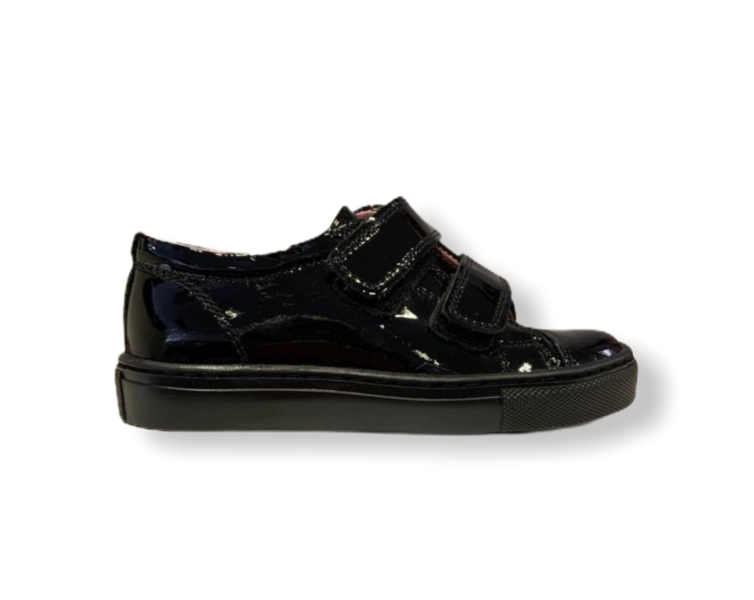 Petasil Palmira Black Patent Velcro Shoe