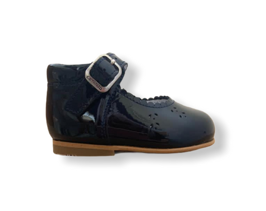 Caminito Baby Navy Patent Leather Buckle Shoe