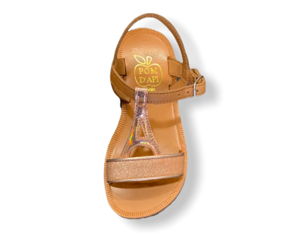 Pom D’api Plagette FL Camel Copper Buckle Sandal