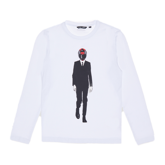 Antony Morato Boy's White 'Racer' Long-Sleeve T-Shirt