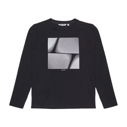 Antony Morato Boy's Black 'Illusion' Print Long-Sleeve T-Shirt