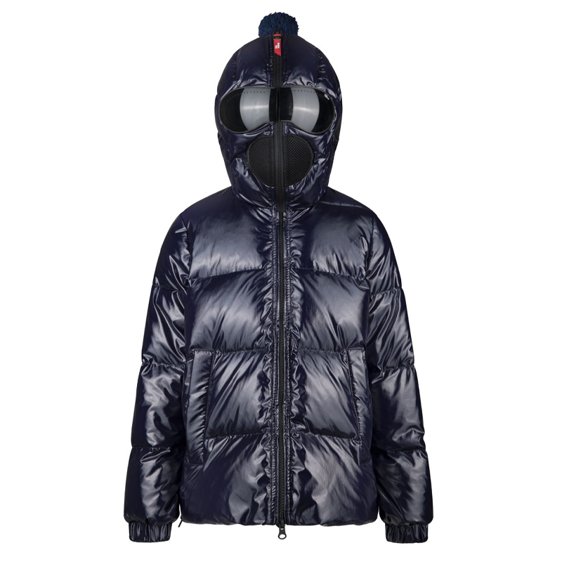 Ai Riders On The Storm Girl's Navy Glossy Crinkle Nylon Down Jacket