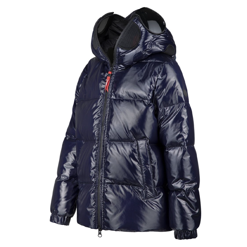 Ai Riders On The Storm Girl's Navy Glossy Crinkle Nylon Down Jacket