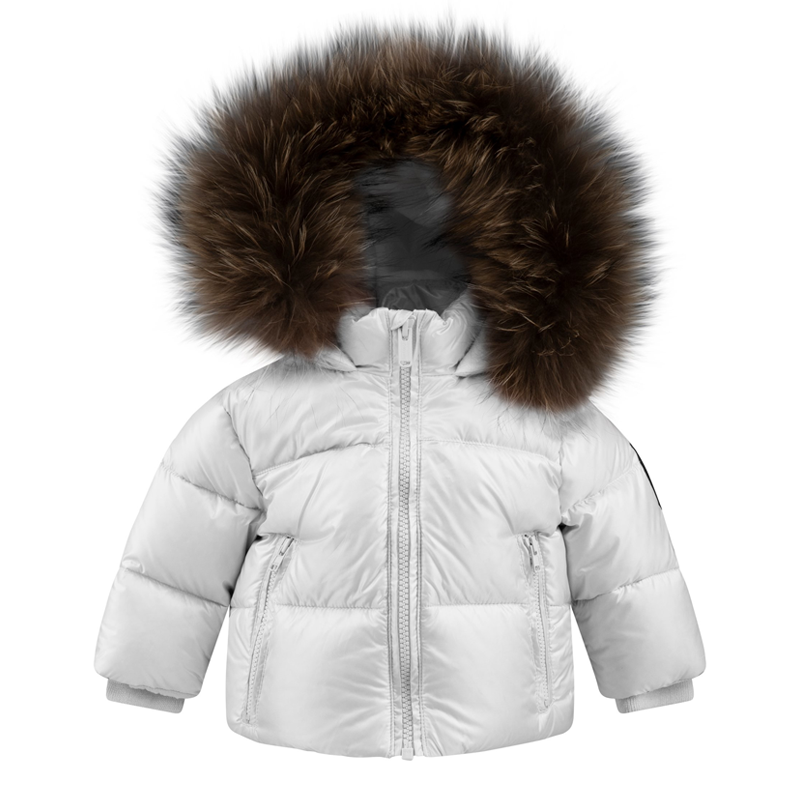 Bomboogie Unisex Baby White Hooded Down Jacket