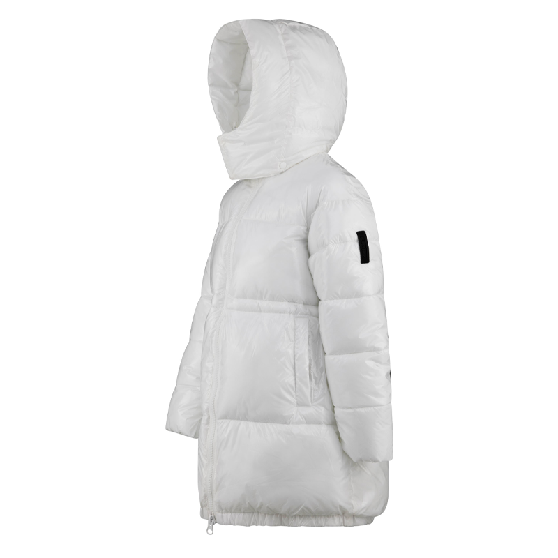 Bomboogie Girl's White Nylon Long Windbreaker Jacket