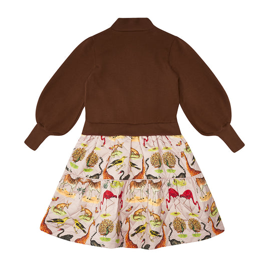 The Middle Daughter Girl's Brown 'Best Of Both Worlds' Dress