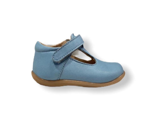 Petasil Tim Baby Blue Leather T-Bar Shoe