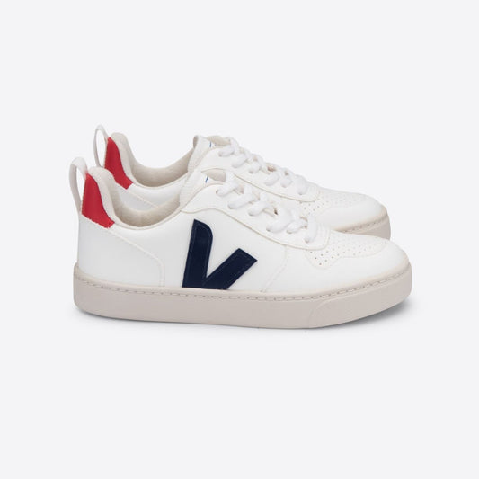 Veja Unisex V-10 Laces CWL White Cobalt Pekin Trainers