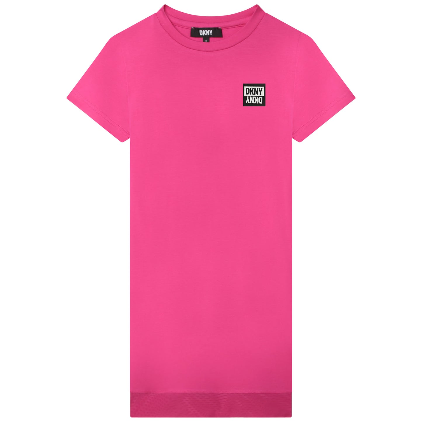 DKNY Girl's Raspberry Bi-Material T-Shirt Dress