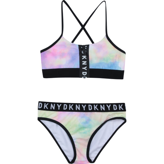DKNY Girl's Tie-Dye Two-Piece Bathing Suit