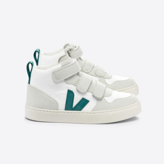 Veja Unisex Kid's V-10 Mid B-Mesh White Brittany Trainers