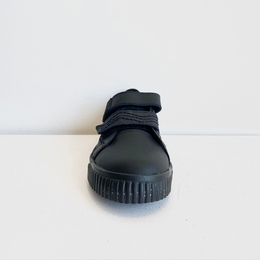 Kickers Boy's Black Leather 'Tovni Twin Flex' School Shoes