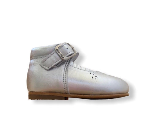 Caminito Baby Silver Leather Buckle Shoe