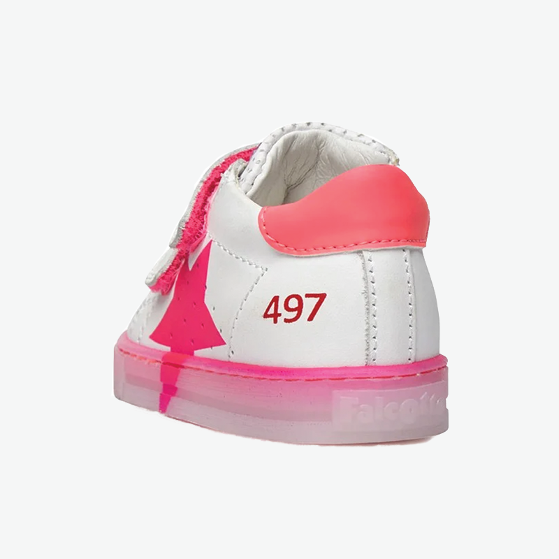 Falcotto Girl's White & Fuchsia Classic Trainers