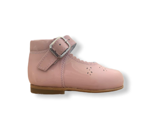 Caminito Baby Pink Patent Leather Buckle Shoe