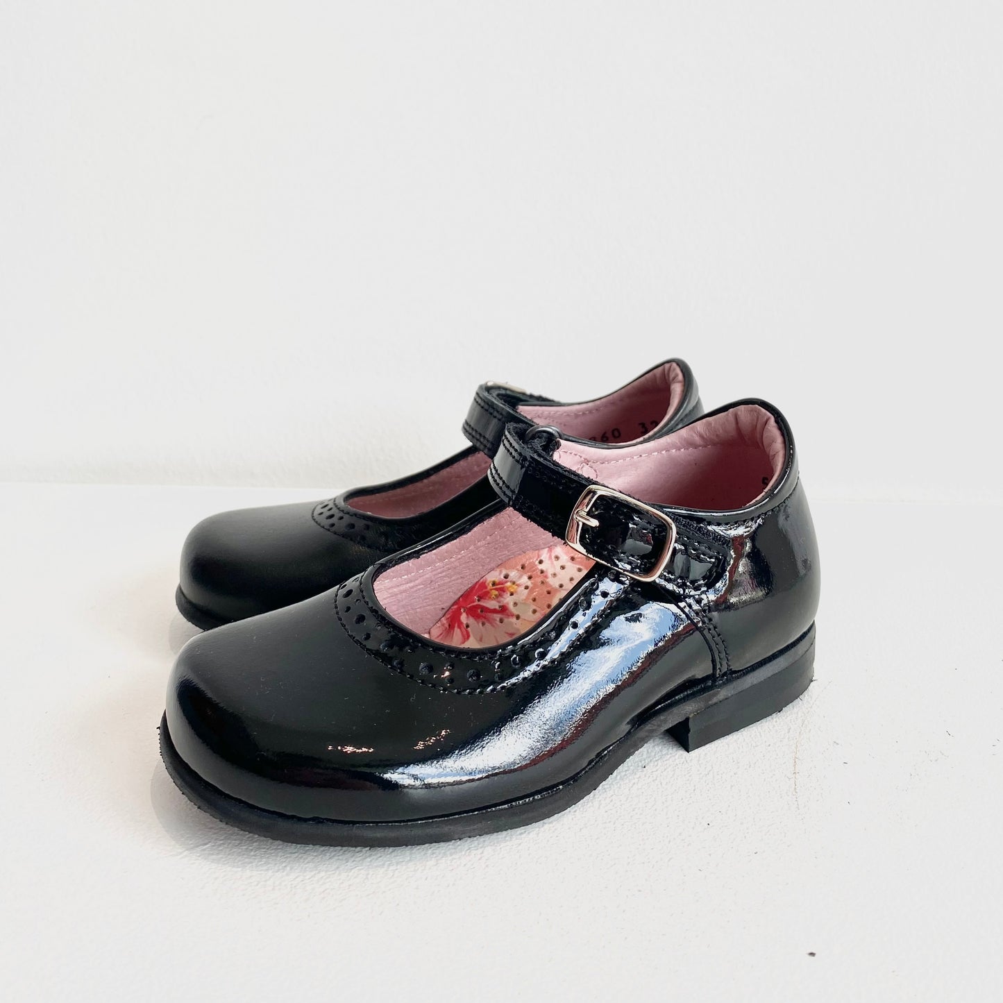 Petasil Girl's Black Patent Leather 'Anna' School Shoes