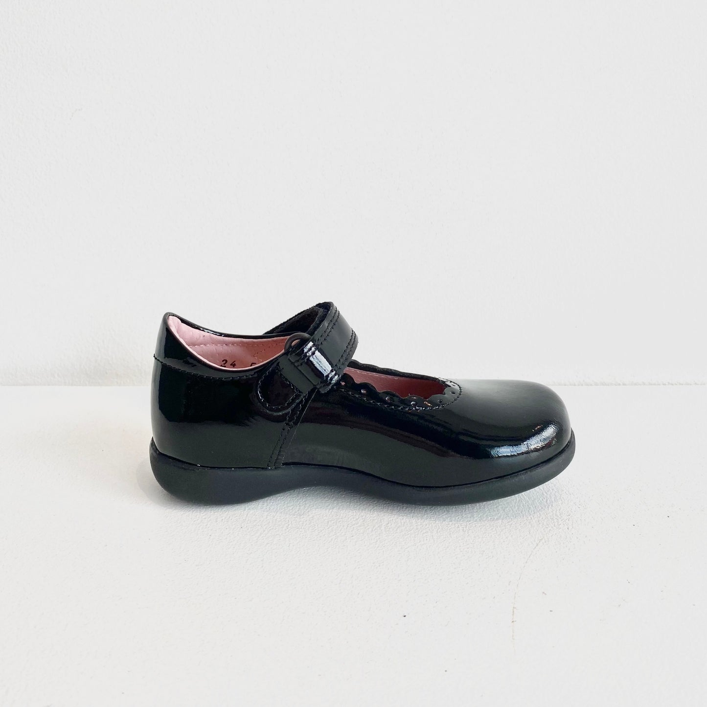 Petasil Girl's Black Patent Leather 'Blanche' School Shoes