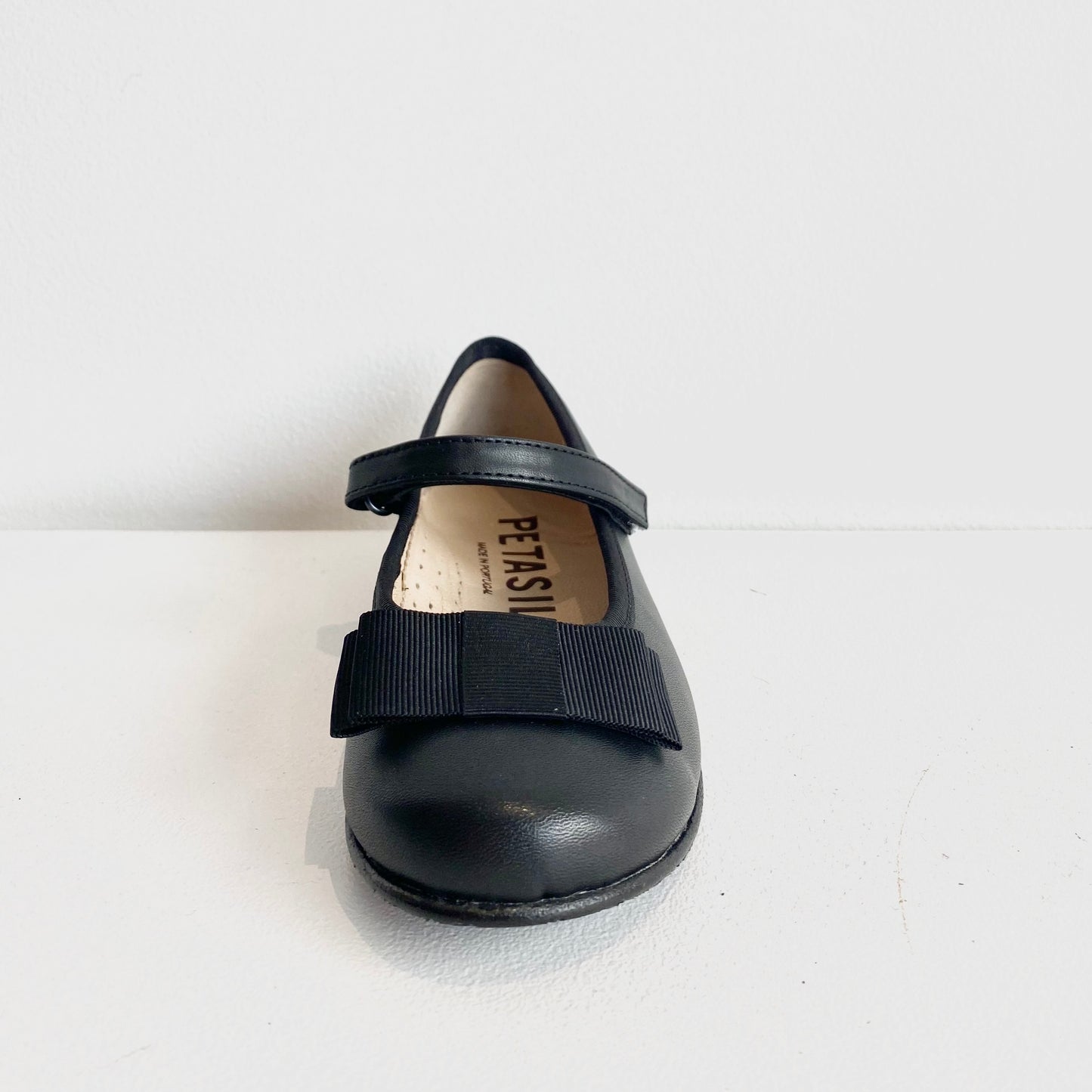 Petasil Girl's Black Leather 'Matilde' School Shoes