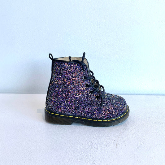 Babywalker Girl's Multi-Glitter Lace Up Boots