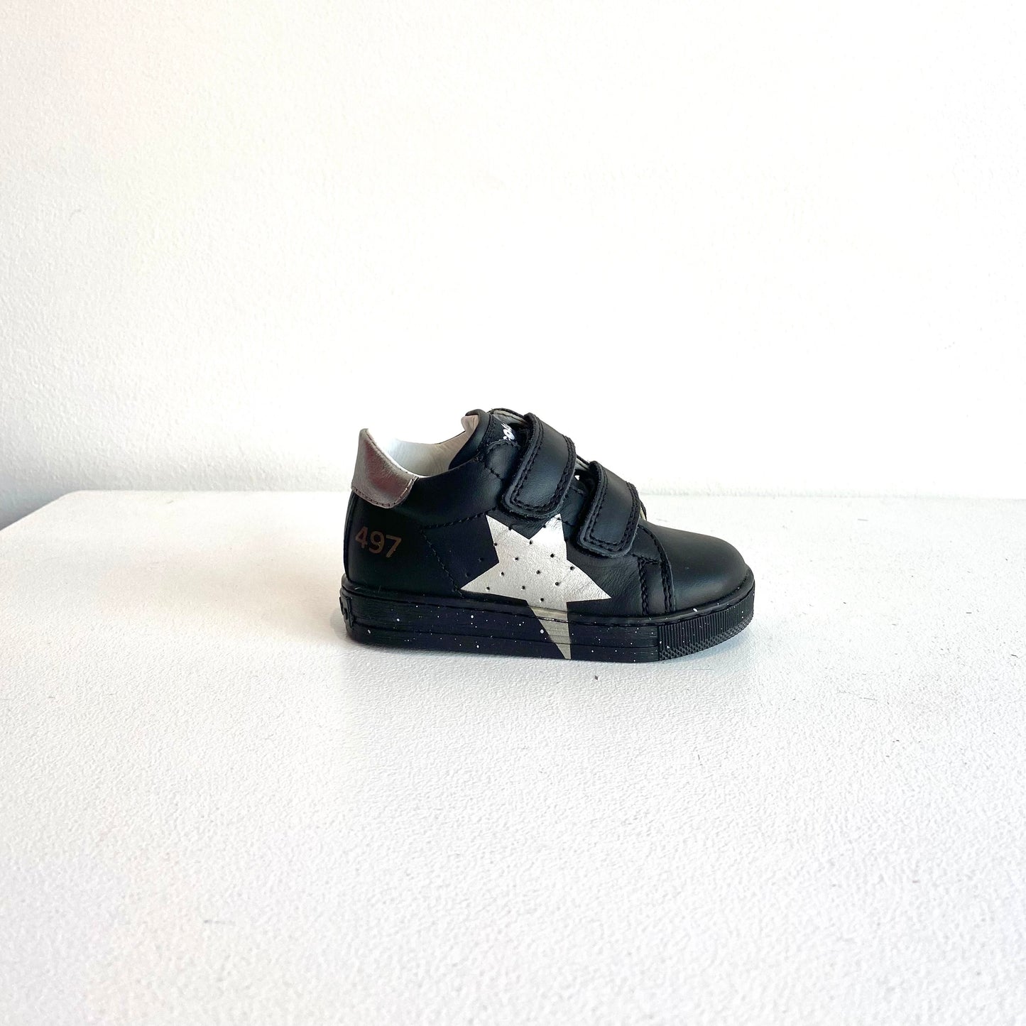 Falcotto Baby Boy's Black & SIiver Salazar Trainers