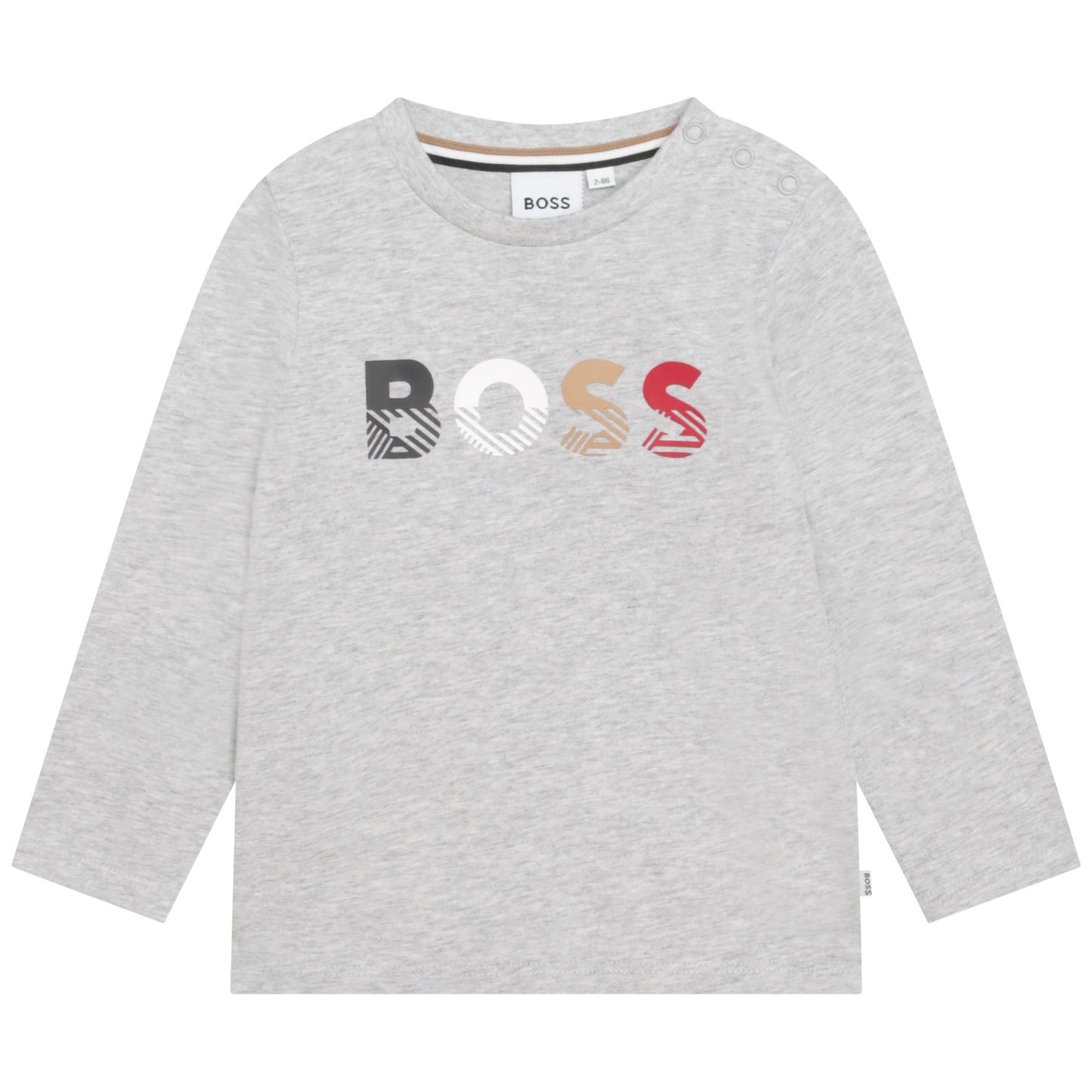 Hugo Boss Baby Boy's Chine Grey Long Sleeve Cotton T-Shirt