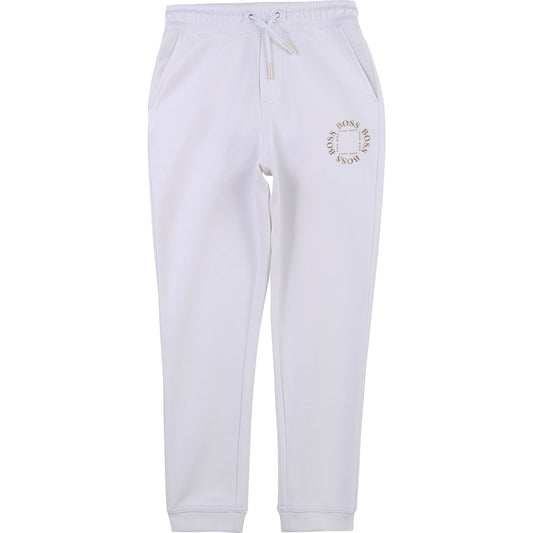 BOSS Boy's White Jersey Joggers