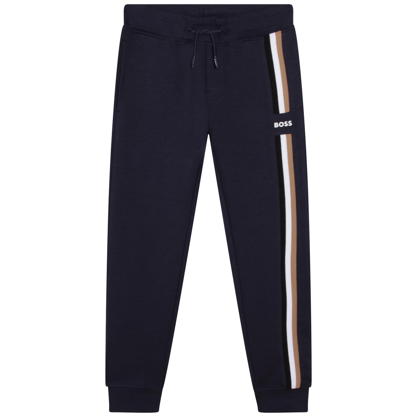 Hugo Boss Boy's Navy Striped Fleece Jogging Bottoms