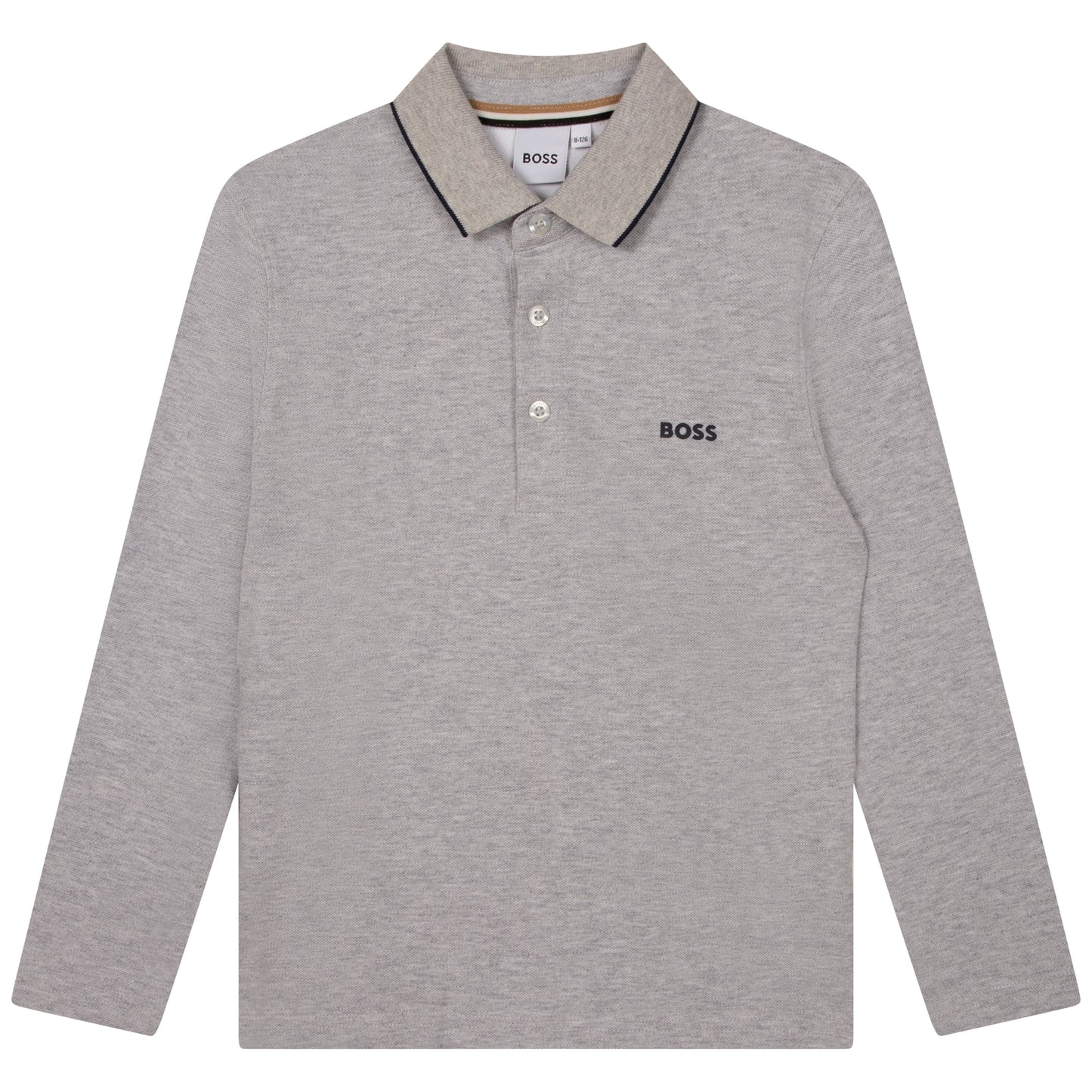 Hugo Boss Boy's Chine Grey Marled Cotton-Pique Polo Shirt