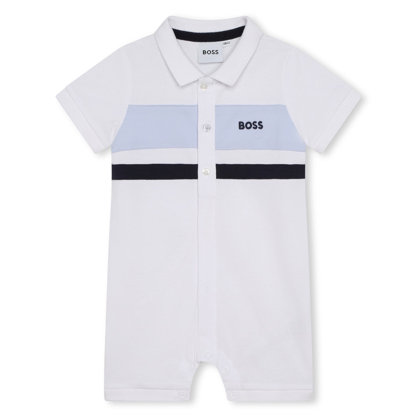 Hugo Boss Baby Boy's White Short Cotton Polo Jumpsuit