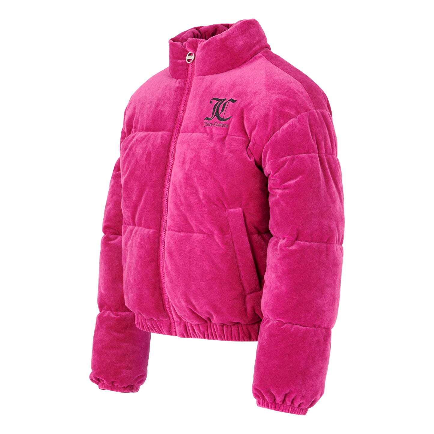 Juicy Couture Girl's Fuchsia Velour Padded Jacket