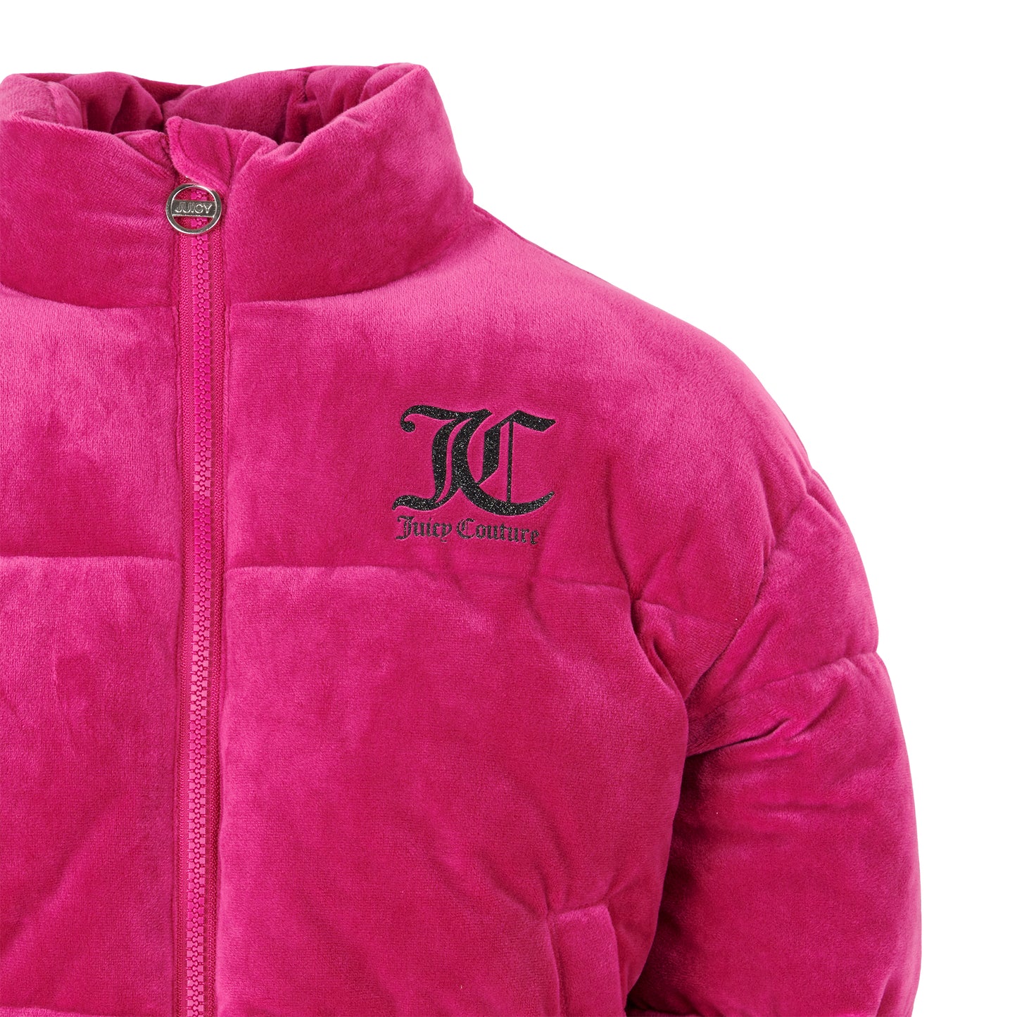 Juicy Couture Girl's Fuchsia Velour Padded Jacket