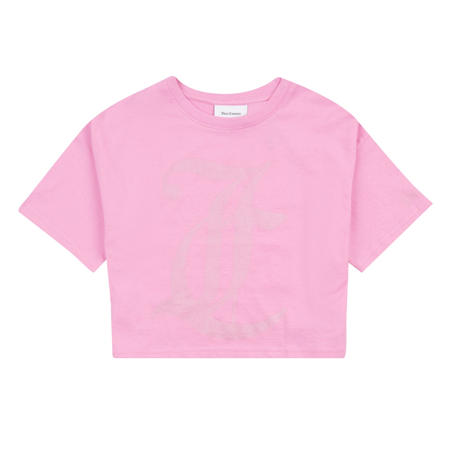 Juicy Couture Girl's Pink Cropped Print T-Shirt