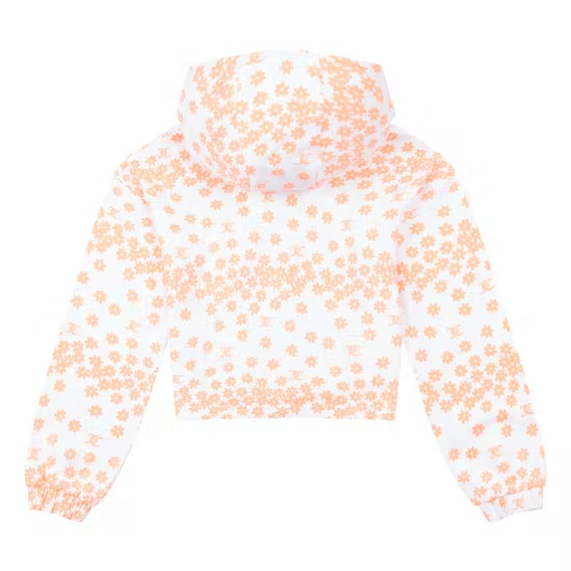 Juicy Couture Girl's White & Peach Daisy Artwork Cropped Hoodie