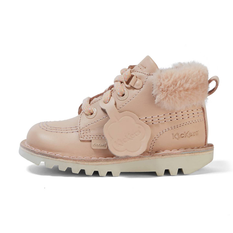 Kickers Infant Girls Kick Hi Winter Leather Beige