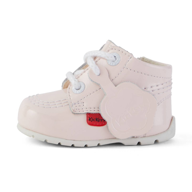 Kickers Baby Unisex Kick Hi Patent Leather Light Pink