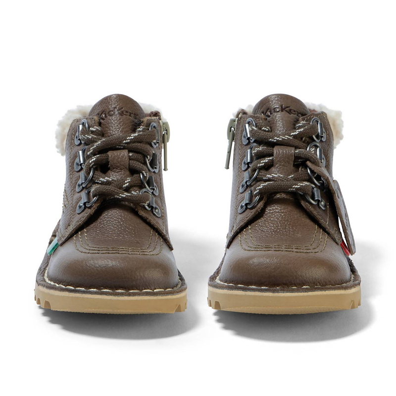 Kickers Infant Boys Kick Hi Winter Leather Khaki