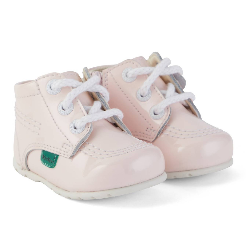 Kickers Baby Unisex Kick Hi Patent Leather Light Pink