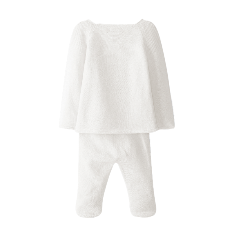 Laranjinha Unisex Baby White Wool 2-Piece Set