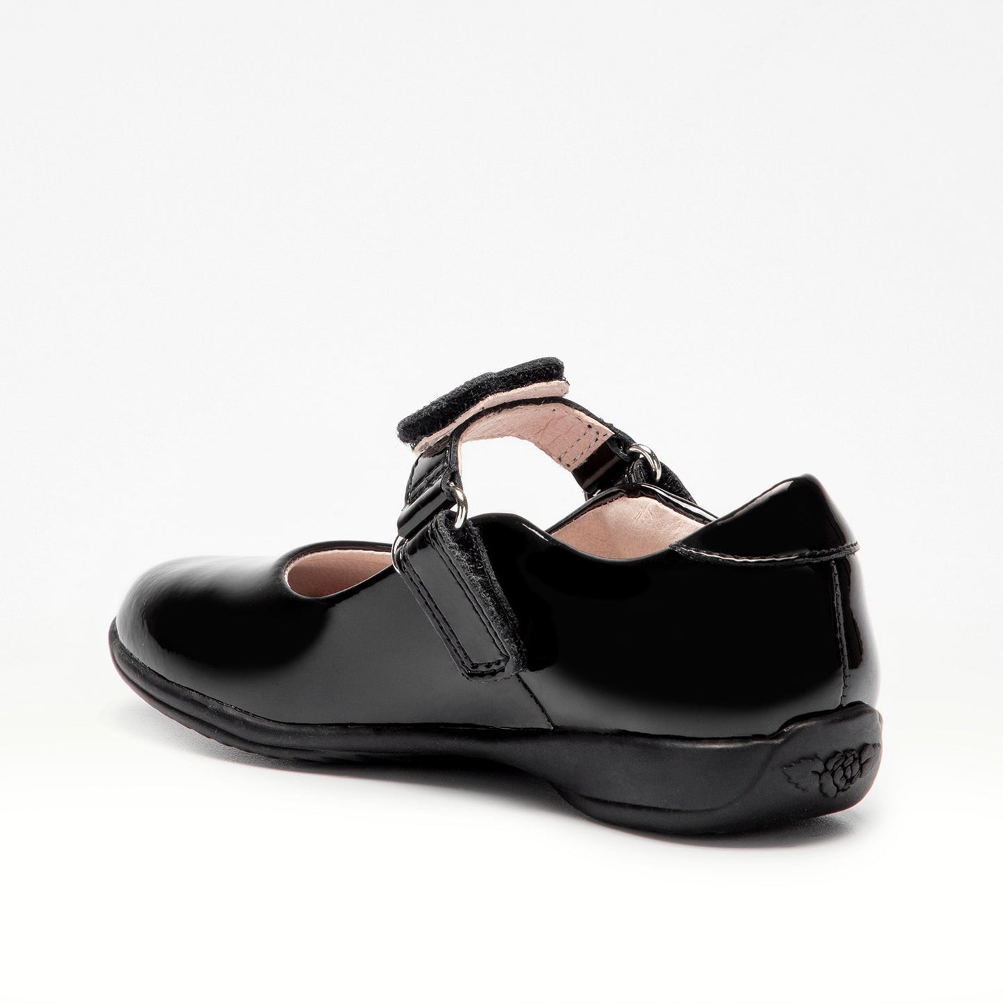 Lelli Kelly (F) Black Patent Colourissima Heart Strap School Shoes