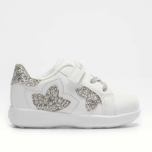 Lelli Kelly Girl's White & Silver Glitter Anita Trainers