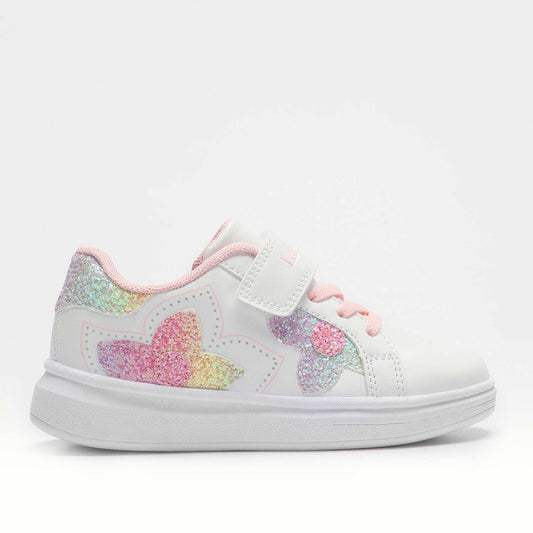 Lelli Kelly Girl's White & Multi Glitter Anita Trainers