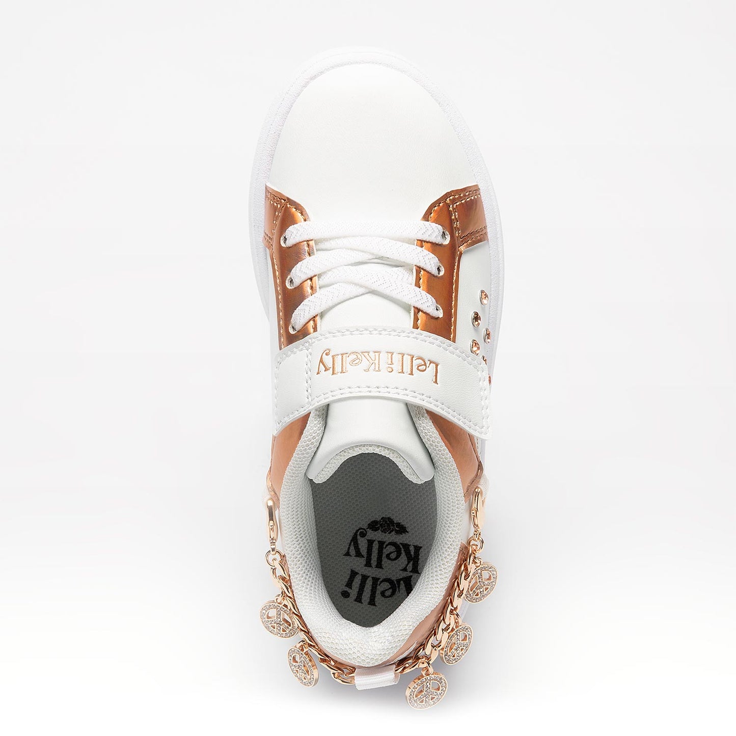 Lelli Kelly Girl's Rose Gold & White Gioiello Diamante Trainer