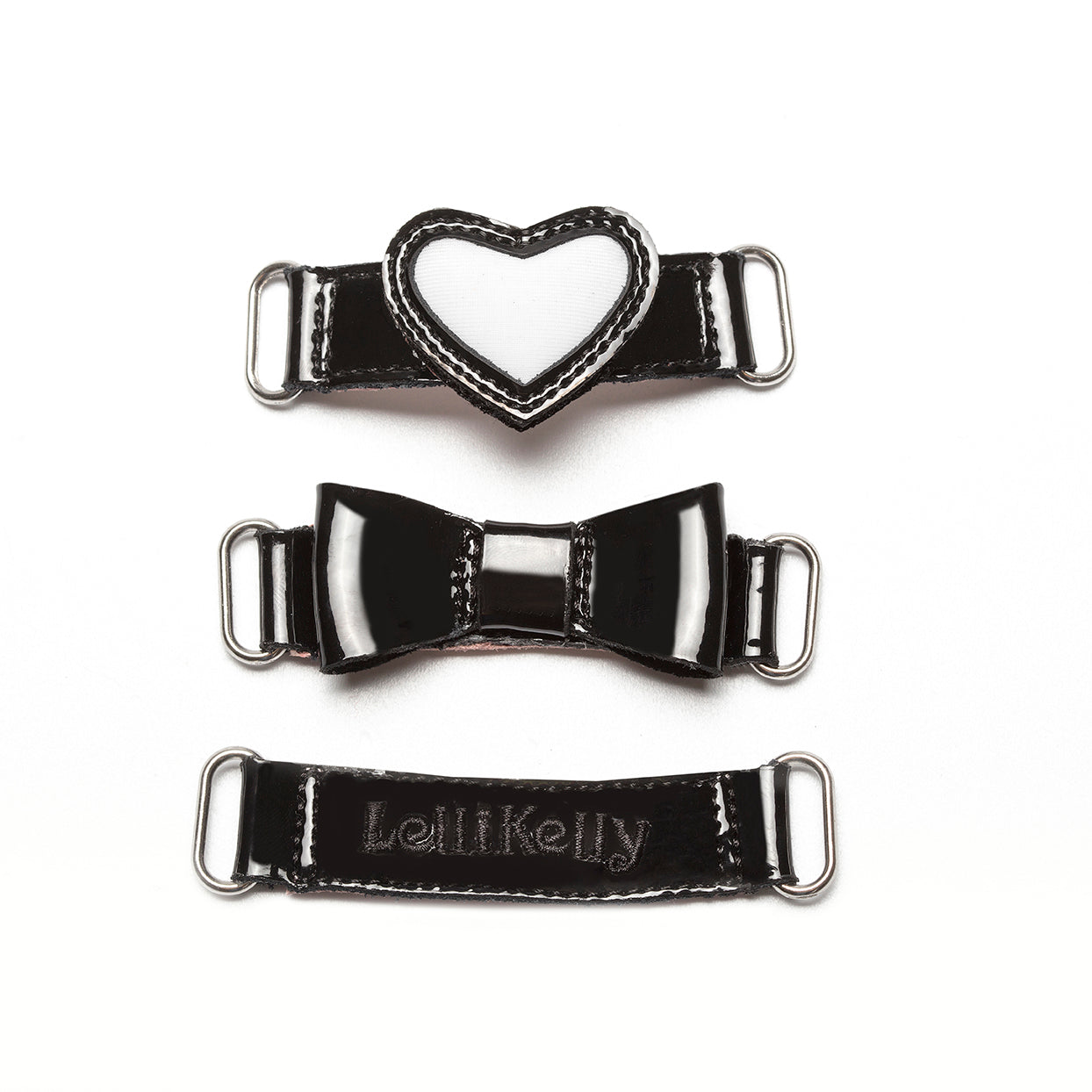 Lelli Kelly (F) Black Patent Colourissima Heart Strap School Shoes