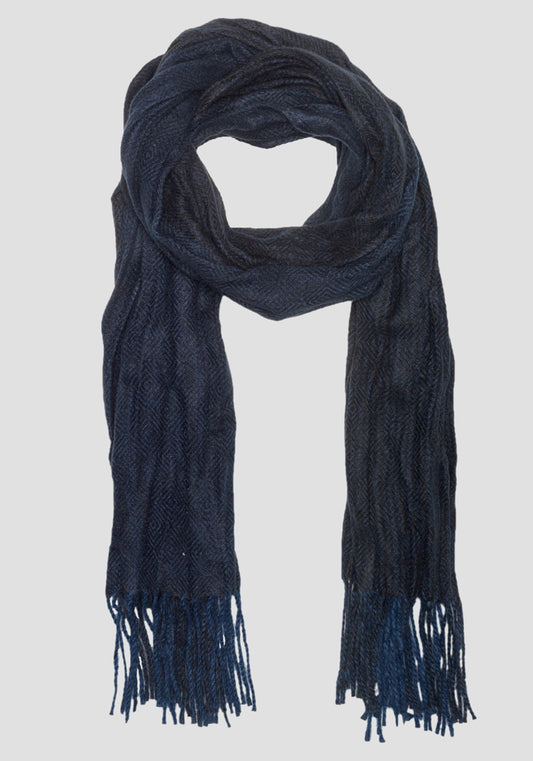 Antony Morato Boy's Blue & Black Patterned Scarf