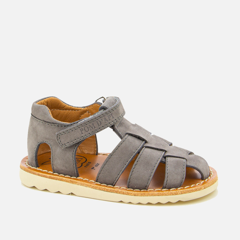 Pom D Api Boy's Grey Waff Papy Sandals