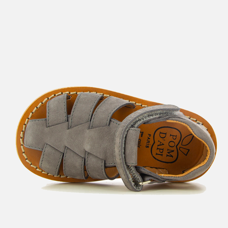 Pom D Api Boy's Grey Waff Papy Sandals