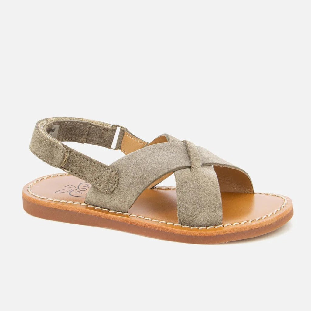 Pom D Api Boy's Iron Stitch Cross Sandals