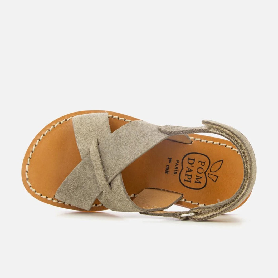 Pom D Api Boy's Iron Stitch Cross Sandals