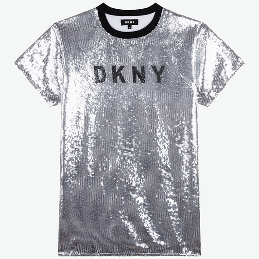 DKNY Silver Sequined Dress